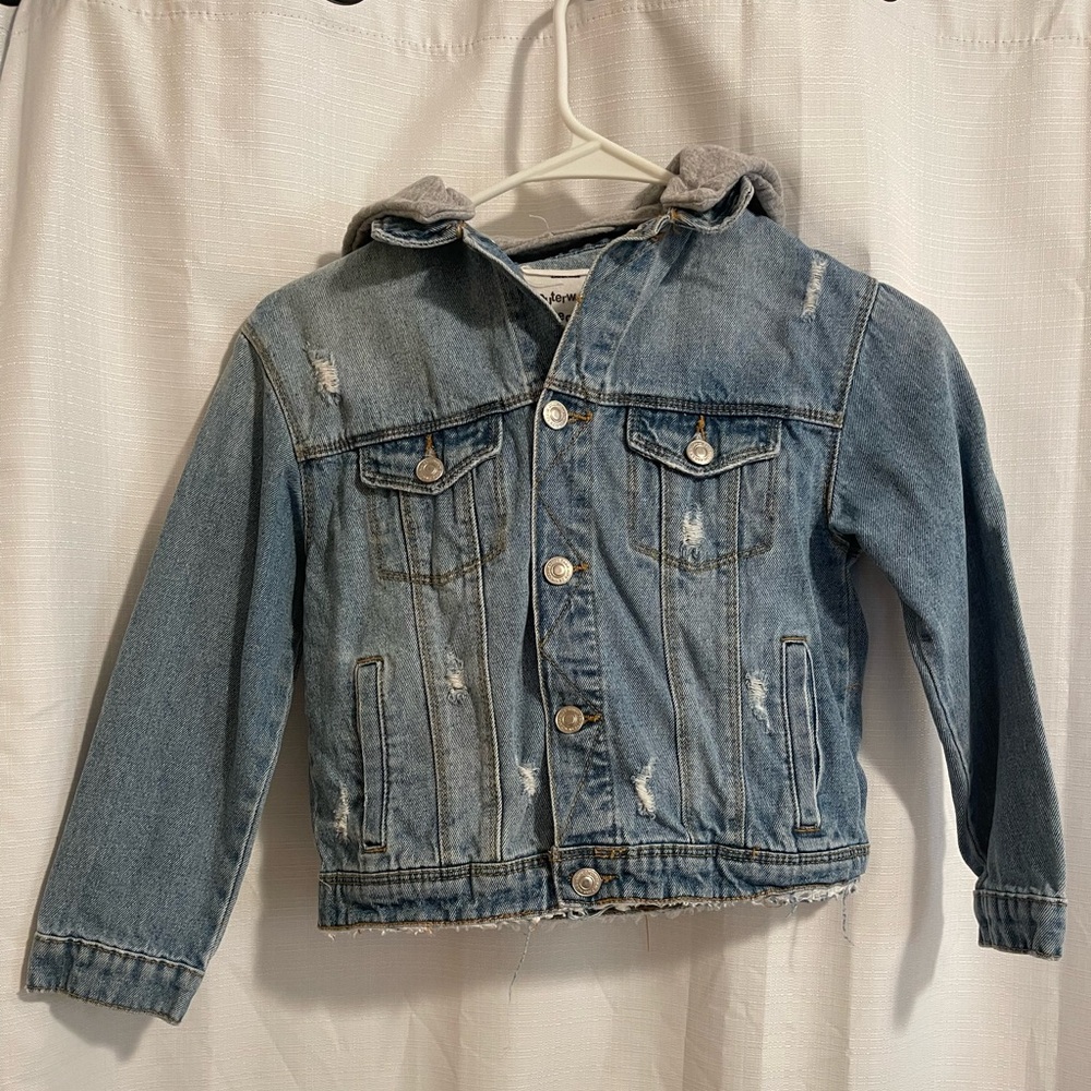 ZARA KIDS Girl’s Jean Jacket with Grey Hood